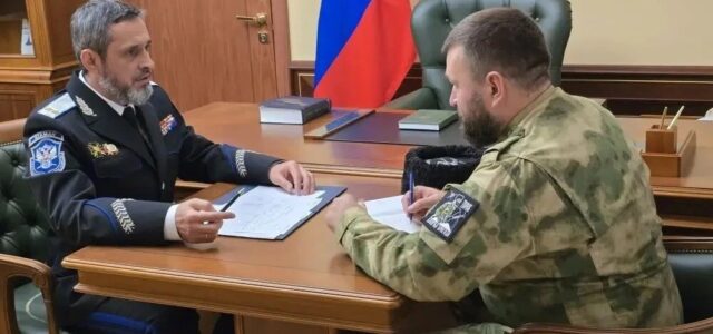 Атаман Всероссийского казачьего общества Виталий Кузнецов провел рабочую встречу с врио атамана Терского казачьего войска Антоном Трушевым