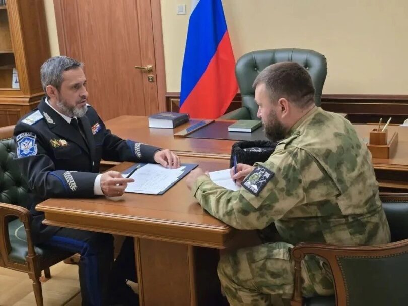 Атаман Всероссийского казачьего общества Виталий Кузнецов провел рабочую встречу с врио атамана Терского казачьего войска Антоном Трушевым
