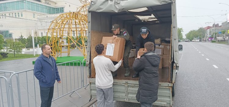 Архиерейский казачий конвой отправил гуманитарный груз для военного госпиталя ЛНР